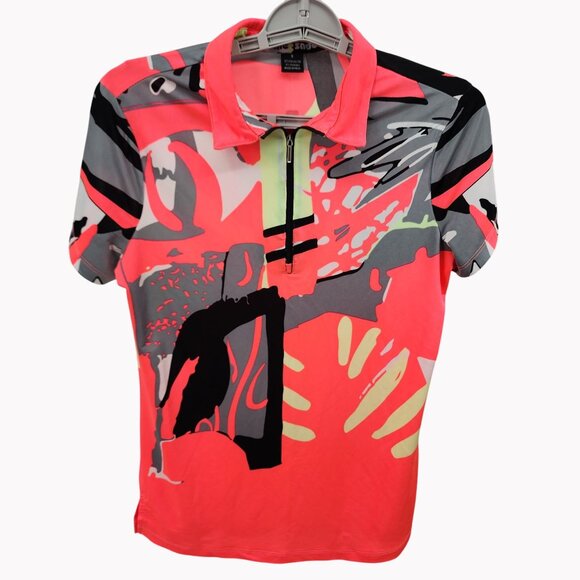 Jamie Sadock Womens S Golf Polo Shirt Abstract Print Multicolor - Picture 1 of 9